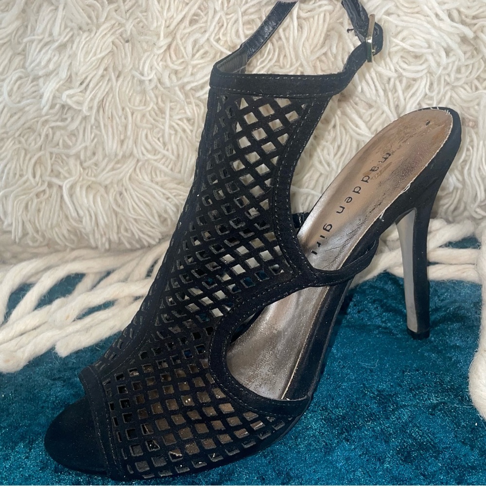 Mesh strappy heels
